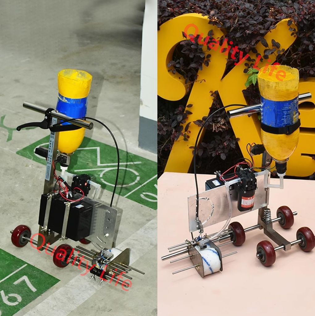 電気ペイントラインペインターバスケットボールコート路面塗装機ライン幅5 10 15cmより高い設計駐車場 フロアペイントライン塗装に最適