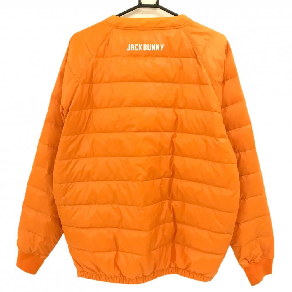 ジャックバニー ダウンブルゾン オレンジ ハーフジップ ワッペン ナイロン メンズ 6 XL ゴルフウェア Jack Bunny