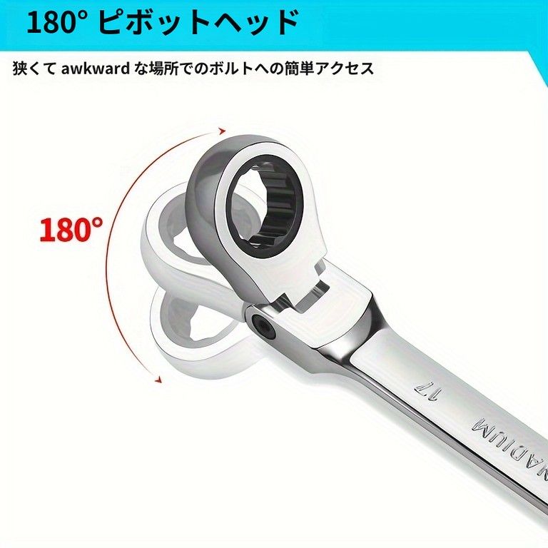 DIYに ラチェット機能付きレンチセット