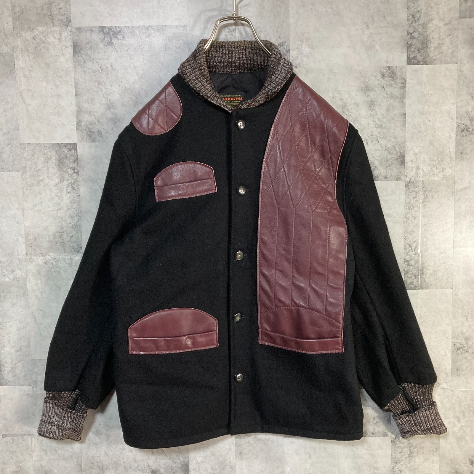 SKOOKUM スクーカム ジャケット 38 バーガンディ メンズ USA製 SKOOKUM スクーカム ウール ハンティング ジャケット レザー