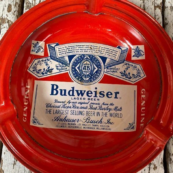 バドワイザー　ヴィンテージ　灰皿 ヴィンテージ*非売品*Budweiser バドワイザー*古いロゴ アッシュトレイ