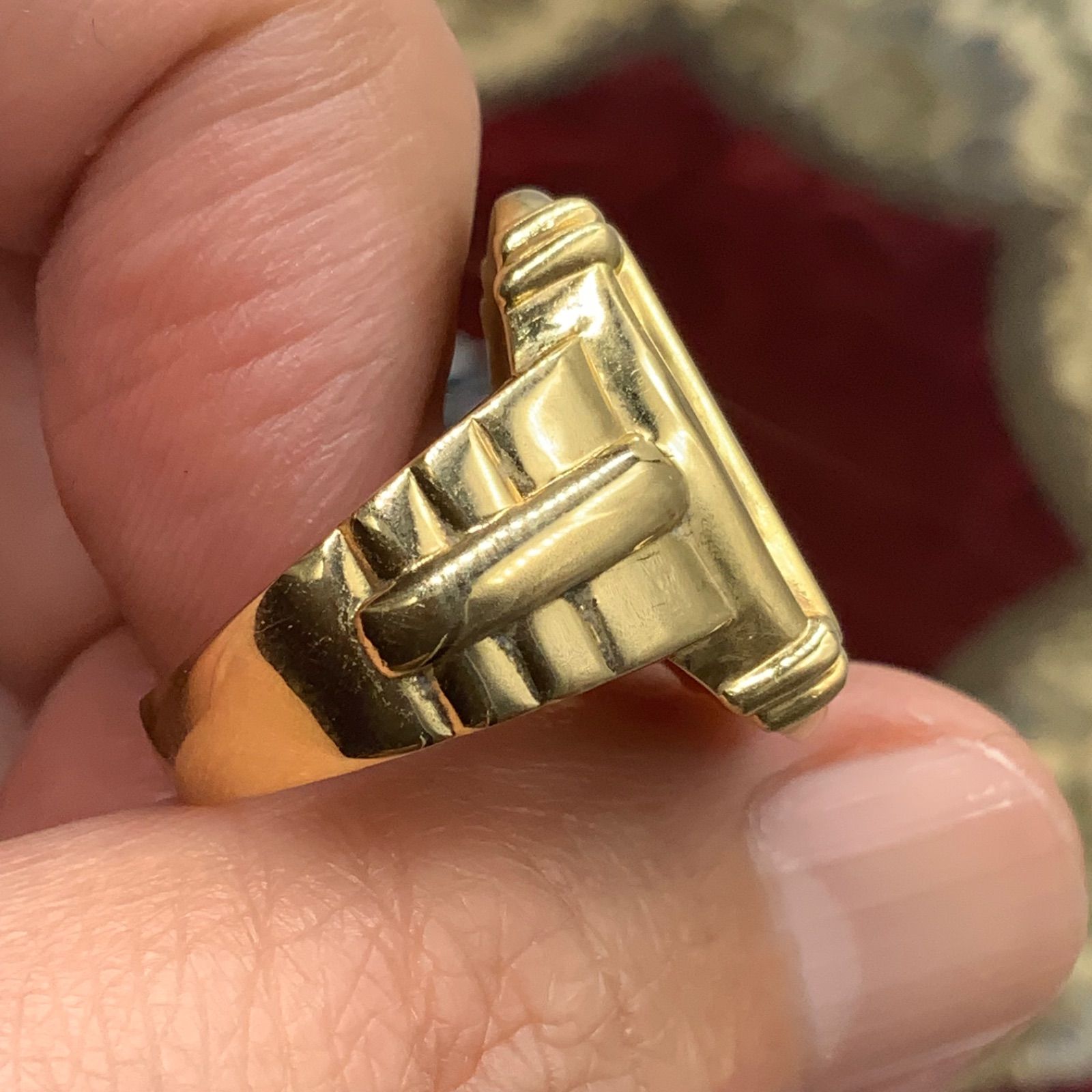 K24 リバティ1gバー リング指輪 枠K18 - メルカリ