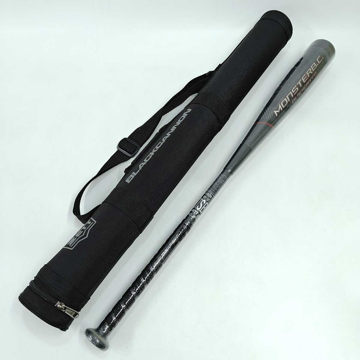 【未使用】ゼット 一般軟式バット モンスターブラックキャノン ブラック 84cm 野球 FRP製 バット BCT31384 ZETT バットケース付き