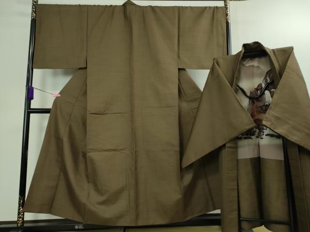 平和屋着物 上 男性 紬 アンサンブル キングサイズ 長羽織 100亀甲 DZAB0109kh5