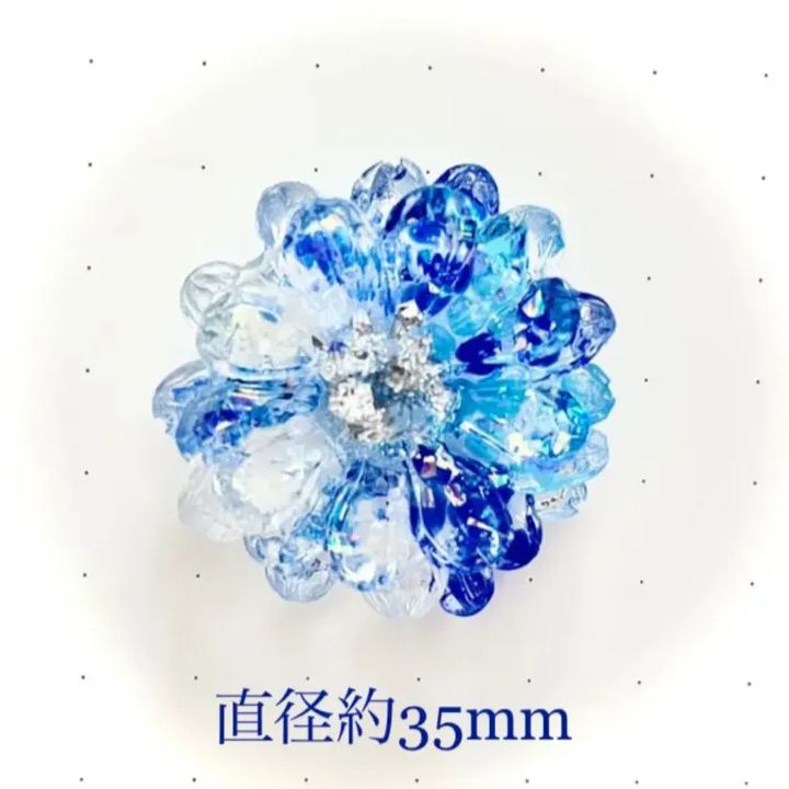 【低価日本製】琉球ガラス ドロップス ヘアフック ポニーフック ブルー クリア 泡 ヘアアクセサリー