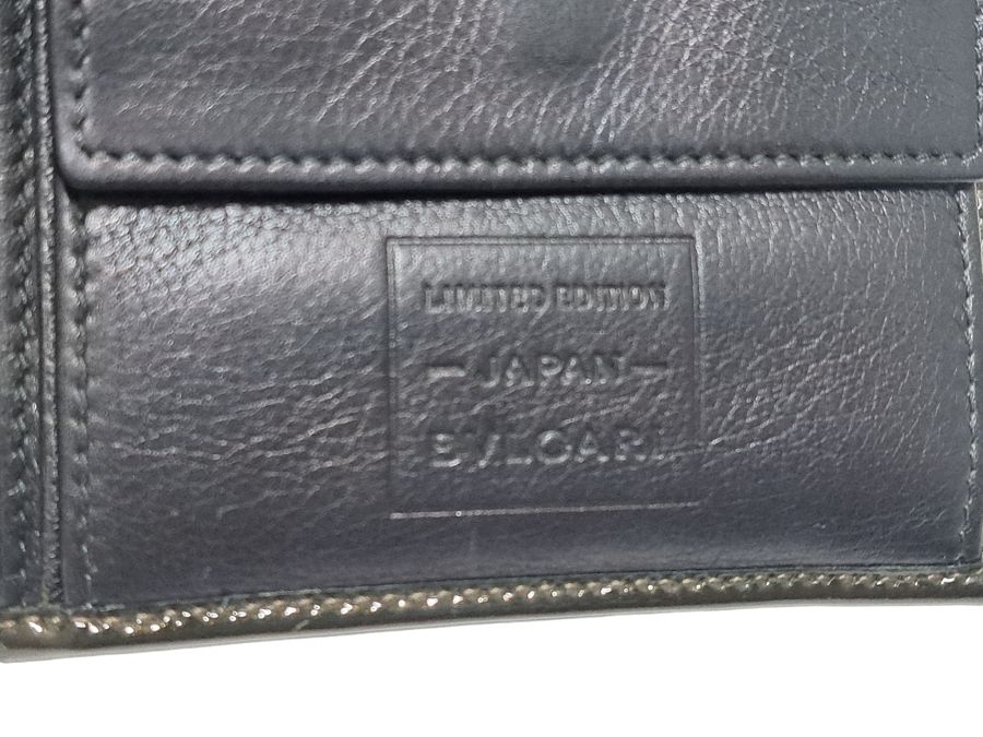 ブルガリ 二つ折り 財布 ネイビー ブラック ロゴ メンズ レディース