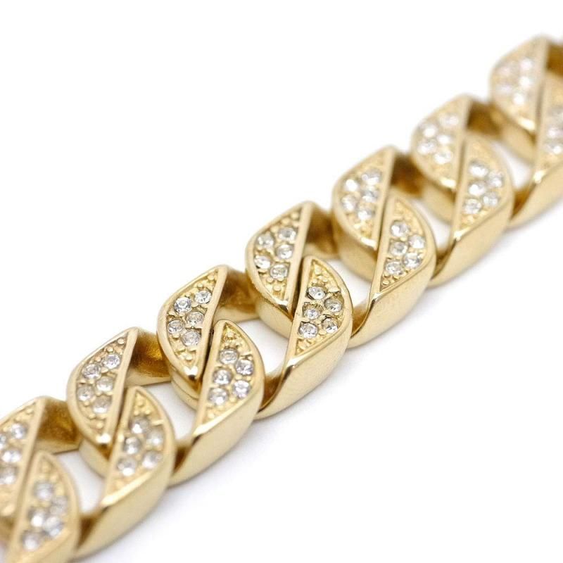 KRKC&CO 18mm キューバンブレスレット 2面 ホワイトゴールド