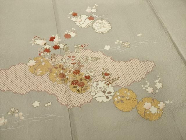 や*ー様 E0404★ 着物淡雪 ★ 正絹　袷　付下げ　小花の刺繍　　粋な暈し地 訪問着・付下げ 【きもの都粋】