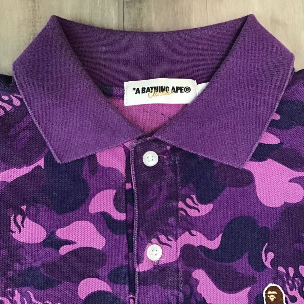 BAPE fire camo ポロシャツ ベイプ 迷彩 ape エイプ BAPE ファイヤー カモ 迷彩 総柄 ポロシャツ ☆激