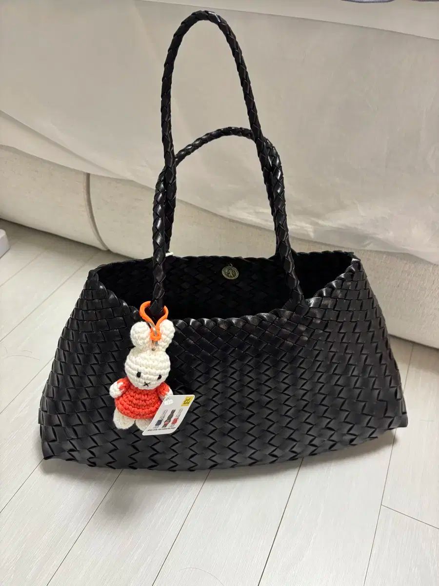 Dragon diffusion サンタクローチェ　ビッグ　黒 Dragon Diffusion Black Santa Croce Big Leather Tote - Fabric