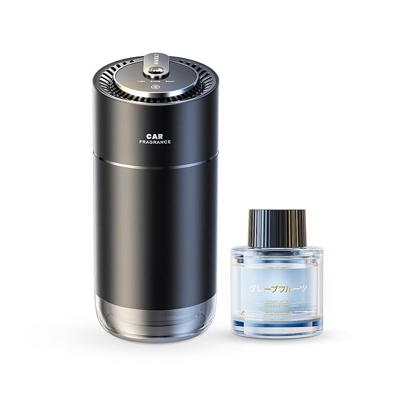 CEENIU 車 アロマディフューザー 超音波霧化 静音 自動ON|OFF 内蔵バッテリー グレープフルーツの香り フランス産天然香料 F26 車 消臭 Car Air Freshener