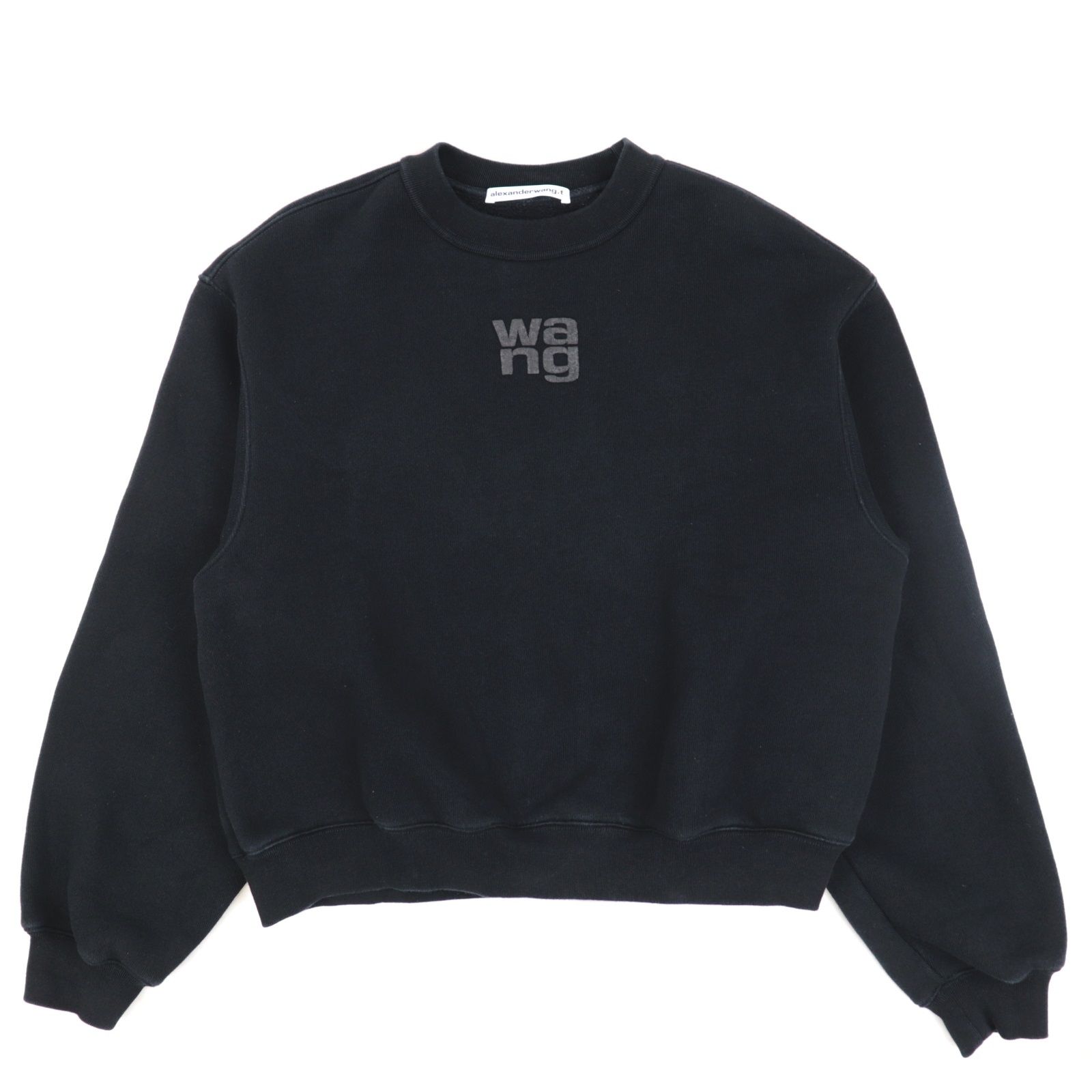 アレキサンダーワン パフロゴ スウェットトレーナー レディース 黒 XS