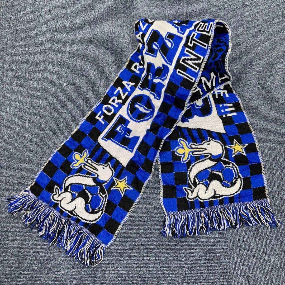 サッカーマフラー クラブチーム インテル 古着 アクセントカラー 青