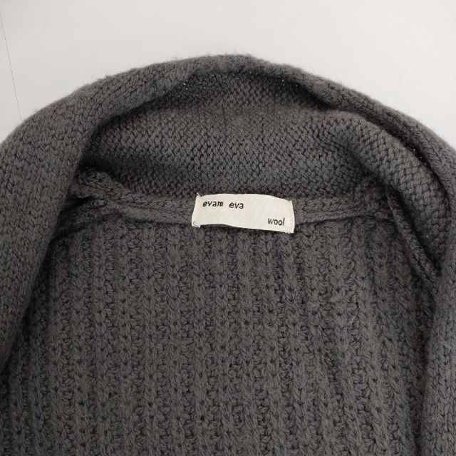  evam eva ウール畦 ロングベスト ノースリーブニット ベスト チャコールグレー レディース エヴァムエヴァ 5-0917 T∞ ベスト ジレ ベスト ジレ ビスチェ