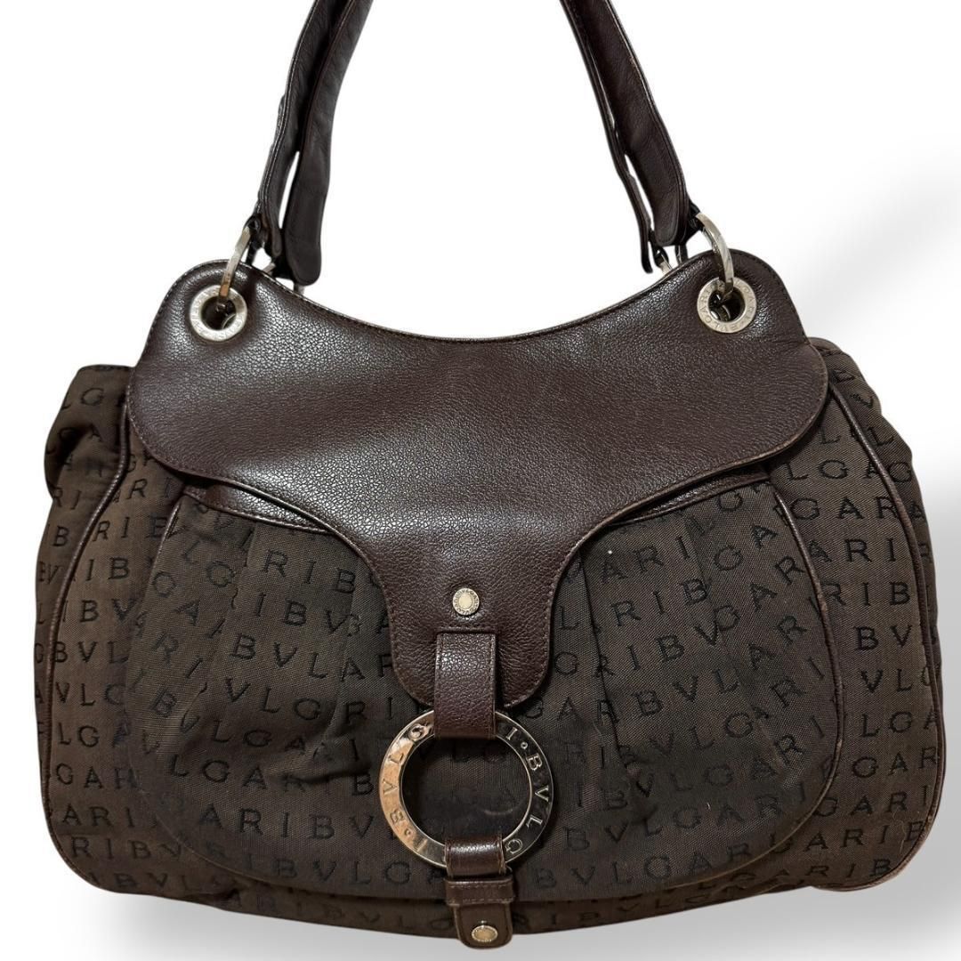 BVLGARI ブルガリ☆ロゴマニア トートバッグ 肩掛け シルバー金具