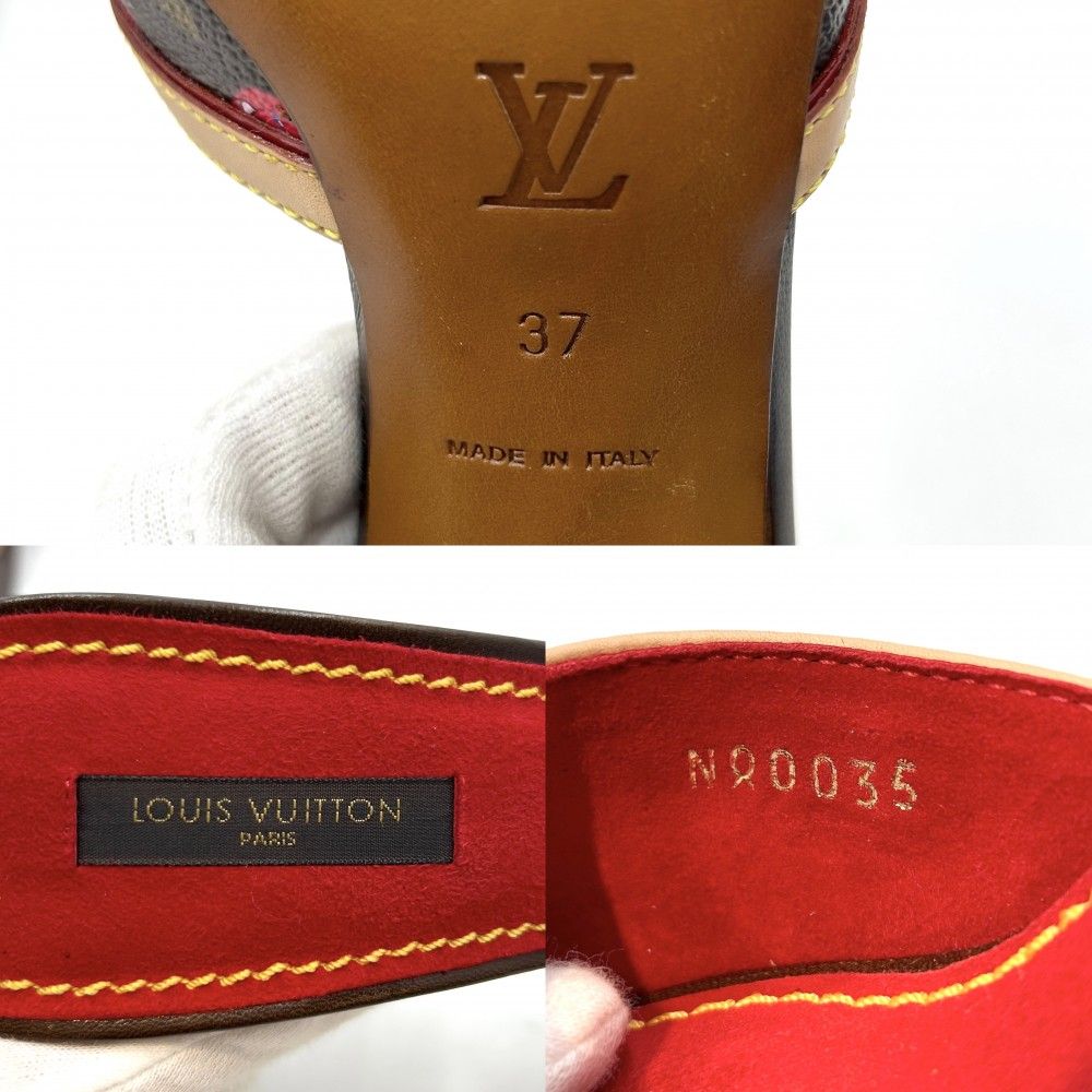 ルイヴィトン サンダル　38 新品未使用　レッド　赤　半額以下 ルイヴィトン サンダル 38 新品未使用 レッド 赤 半額以下