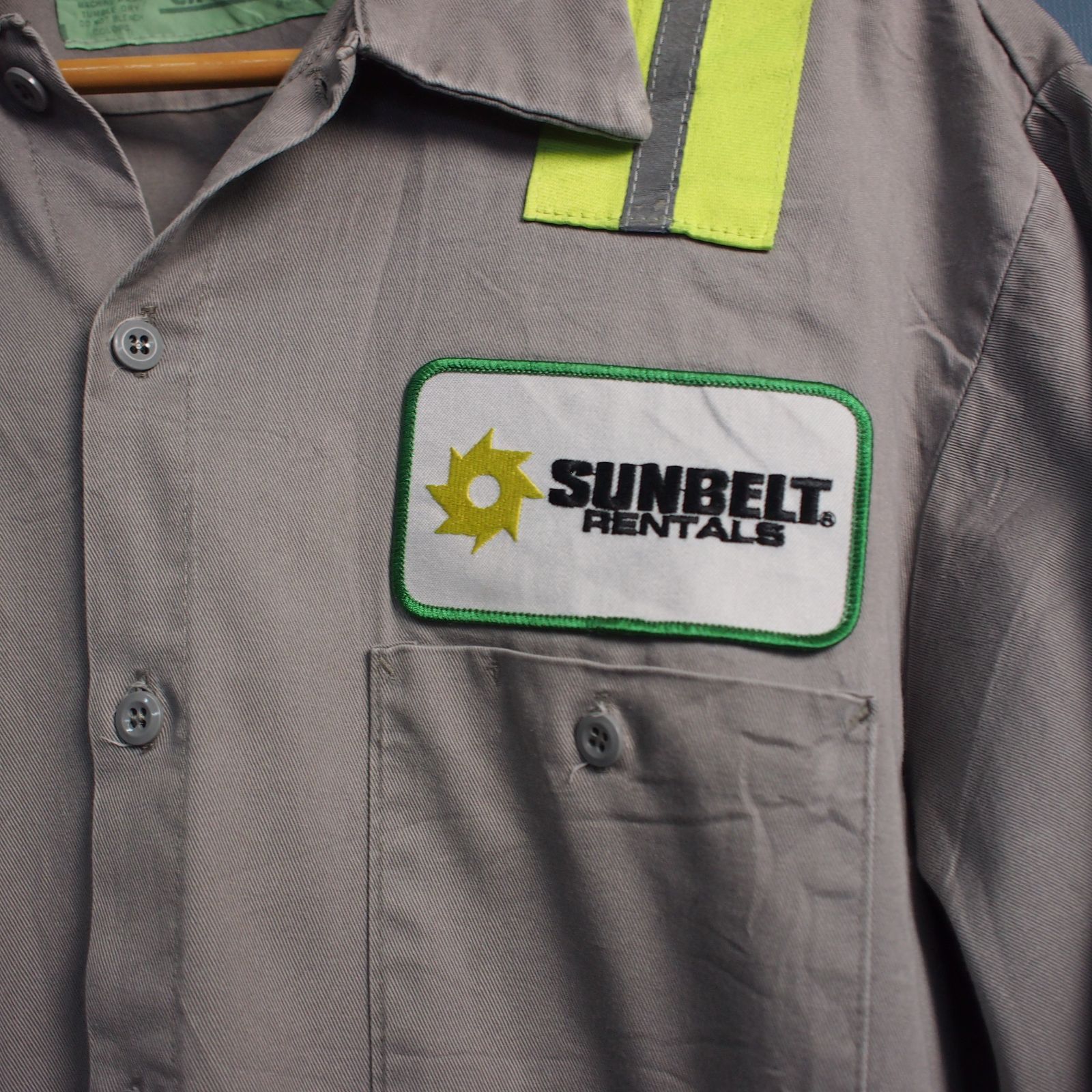 ◎USA古着卸 ワークシャツ リフレクター 半袖シャツ 蛍光 作業着 オレンジ ( サイズ XL ) 10枚セット まとめ売り 1円スタート HF1951 USA古着 ビンテージ ワークシャツ リフレクター 企業物 反射テープ 2XL