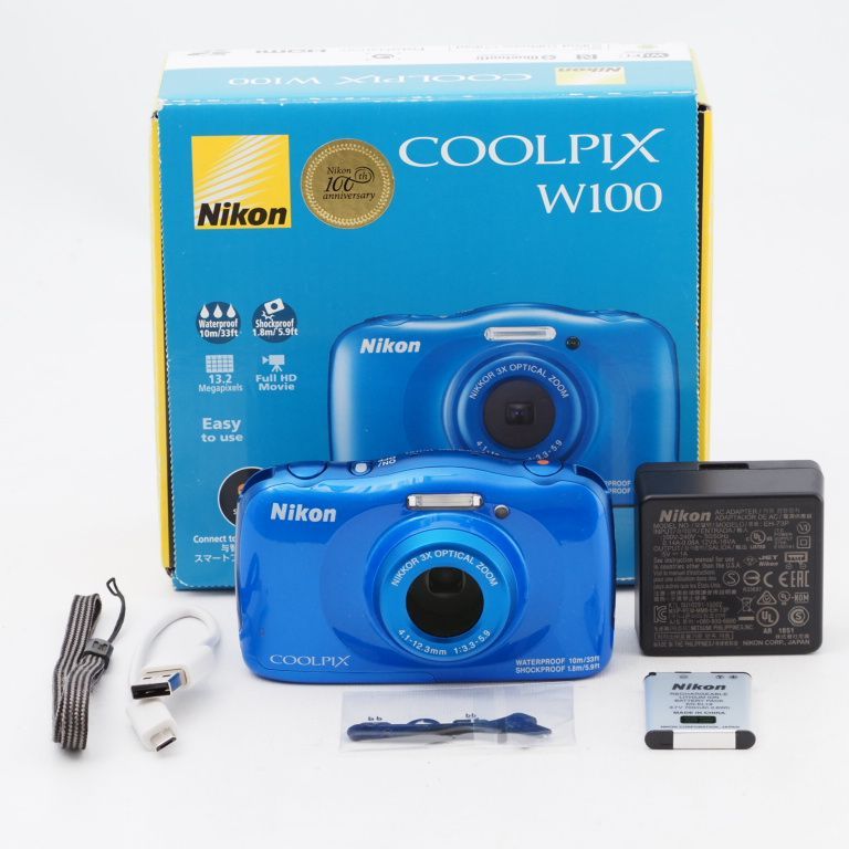 Amazon | Nikon デジタルカメラ COOLPIX W100 防水 W100BL