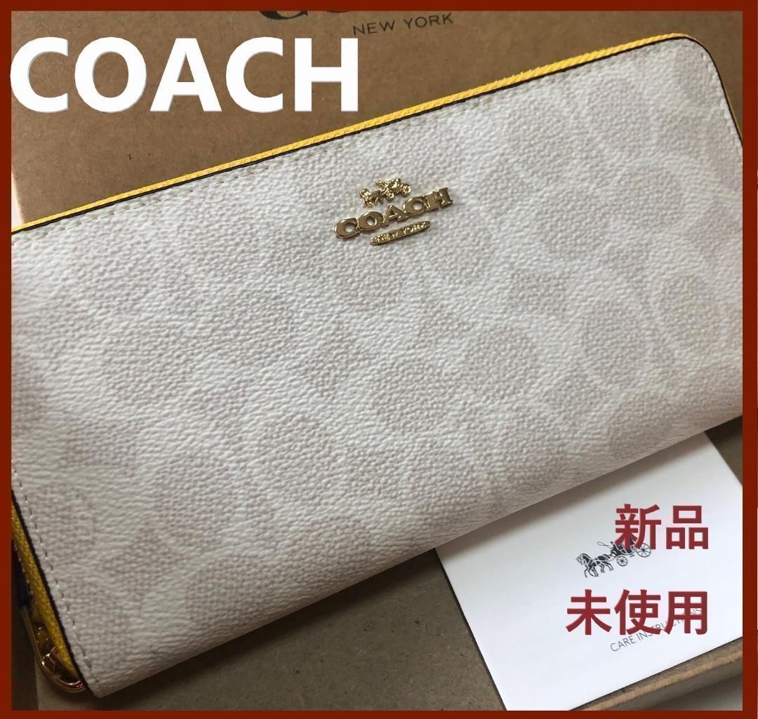 COACH コーチ 新品 ホワイト 長財布 レディース 小物 財布 白 092 ...