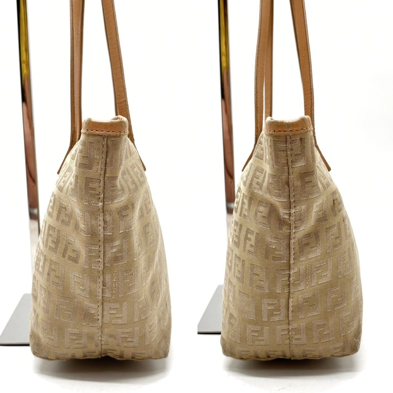 正規品☆フェンディ ズッキーノ柄 キャンバス トートバッグ ハンドバッグ レザー FENDI/フェンディ】 ズッキーノ トートバッグ キャンバス/レザー