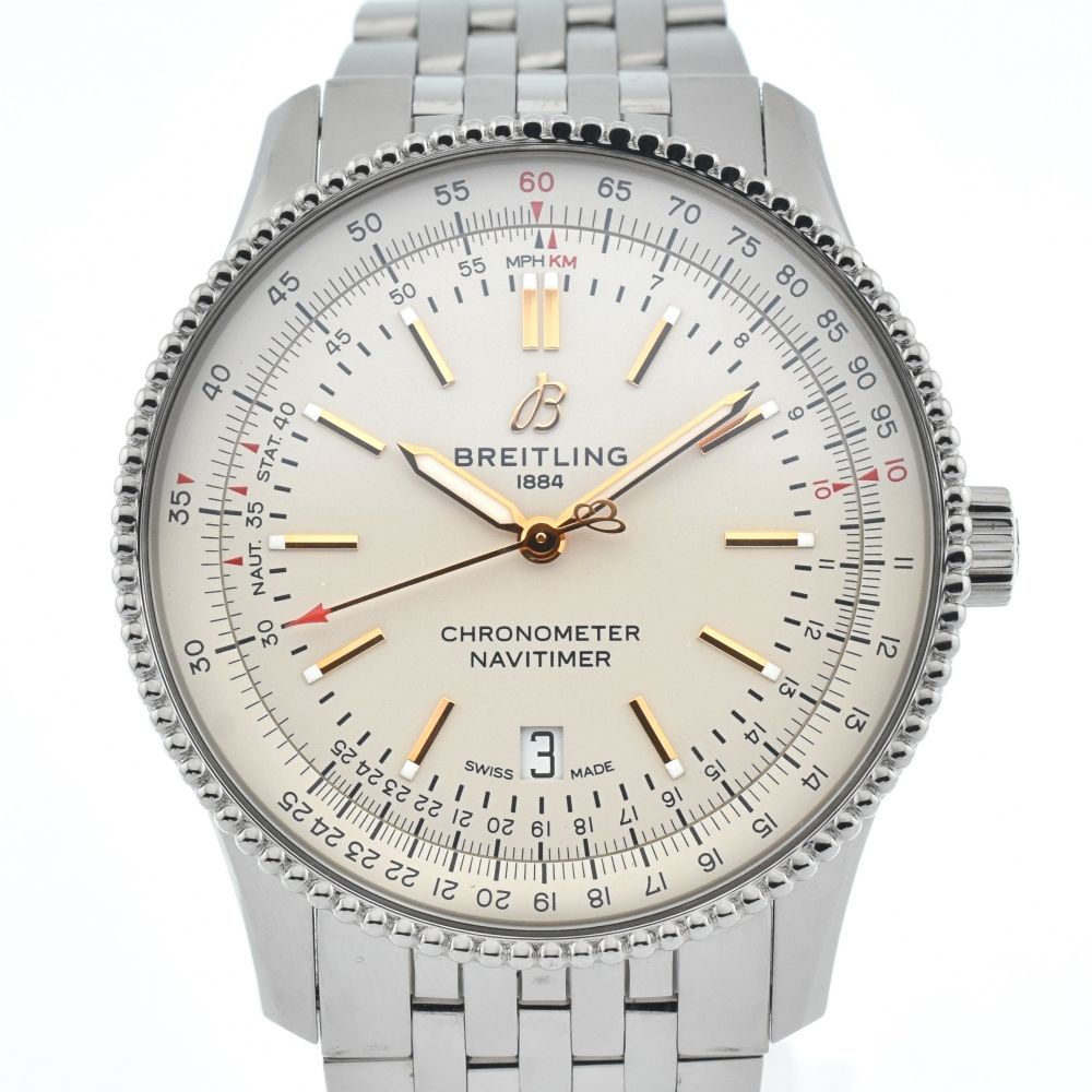 ブライトリング BREITLING A17326 ナビタイマー41 デイト 自動巻き メンズ美品内箱付き C#135828