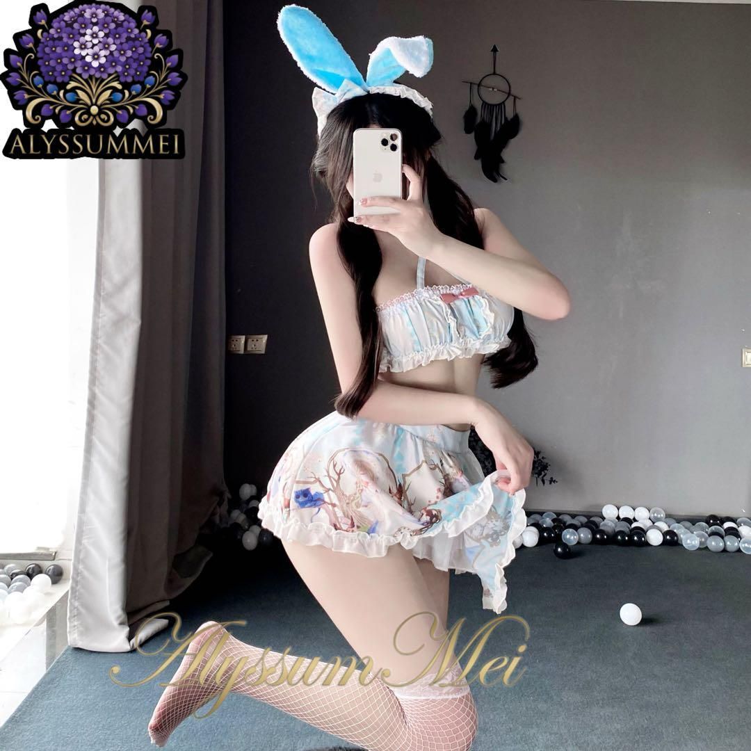 うさ耳カチューシャ&網ストッキング付きセクシーバニーガール