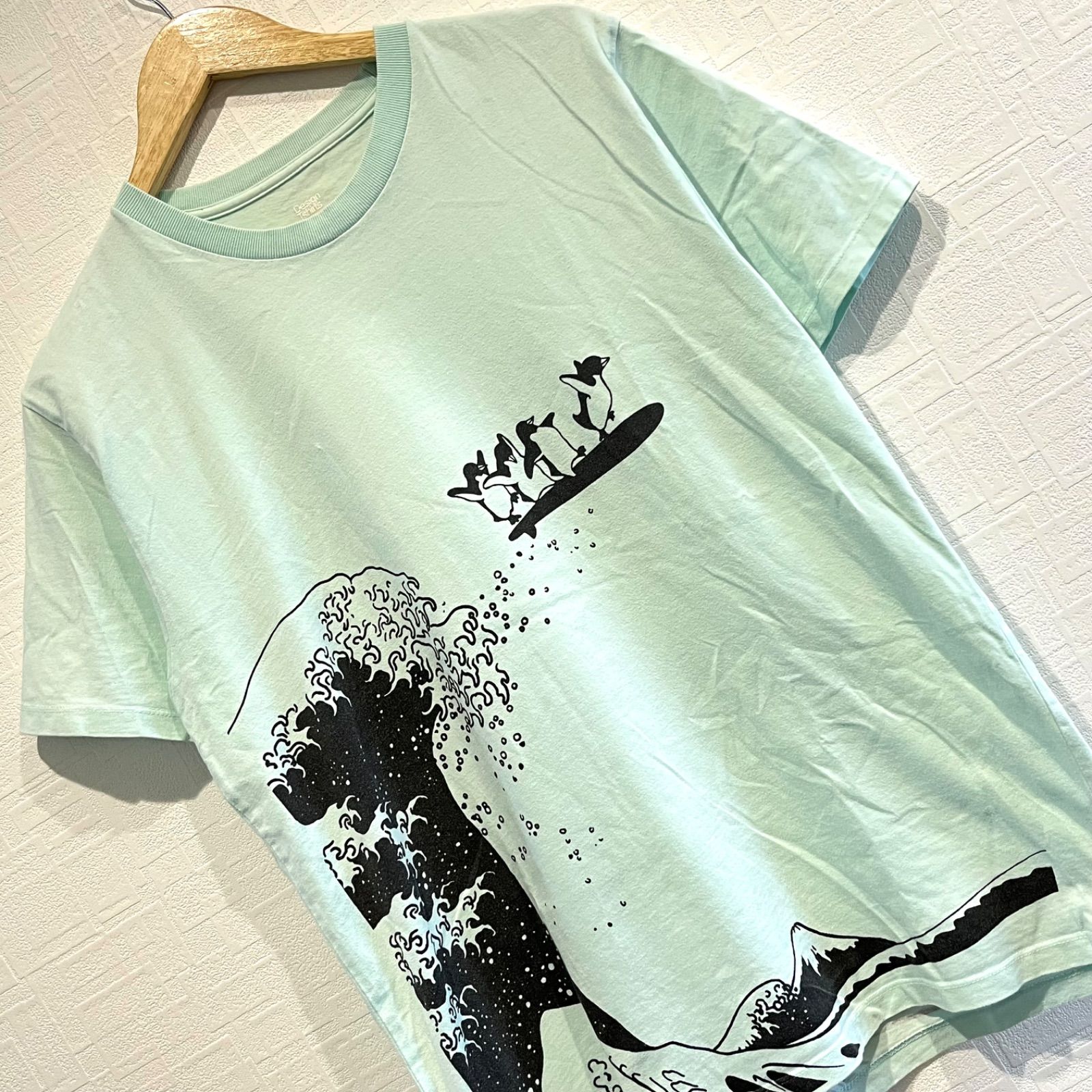 w^)b Design Tshirts Store graniph 北斎 ペンギン デザイン