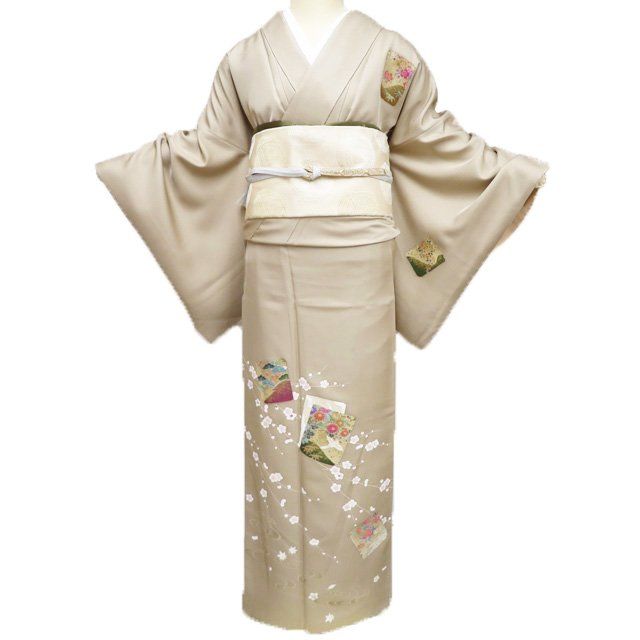 着物　正絹　あずき色　付下げ 着物 正絹 あずき色付下げ
