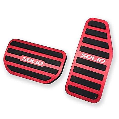 レッド LEXLEYS スズキ ソリオ ソリオバンディット MA36S MA46S MA37S アルミ ペダル アクセル ブレーキ カバー 工具不要 滑り止め付 被せる ゴム カスタムドレスアップ パーツ(レッド)