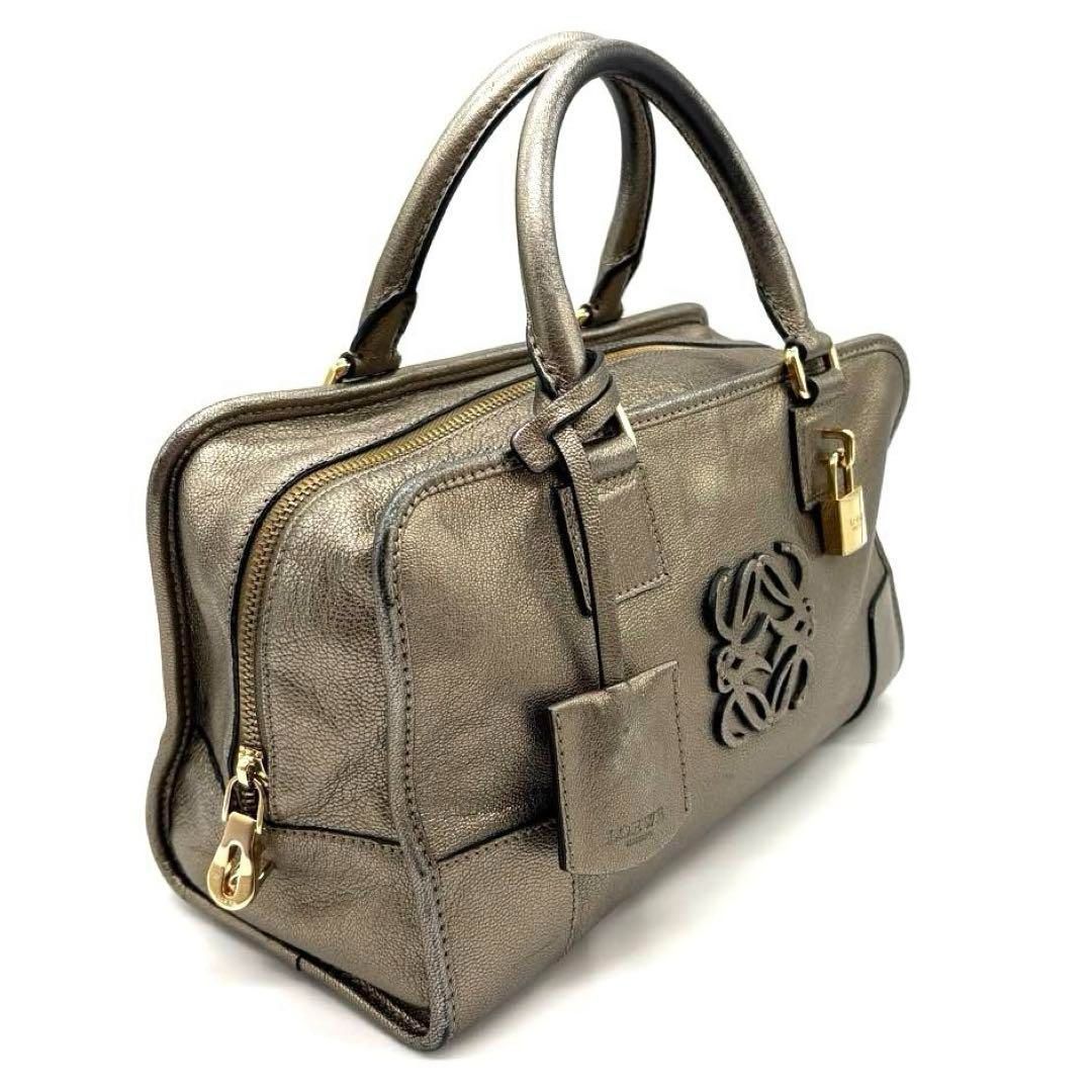 【超希少】ロエベ アマソナ28 ブロンズ アナグラム カデナ クロシェット 本革 LOEWE - 【超希少】ロエベ アマソナ28 ブロンズ アナグラム