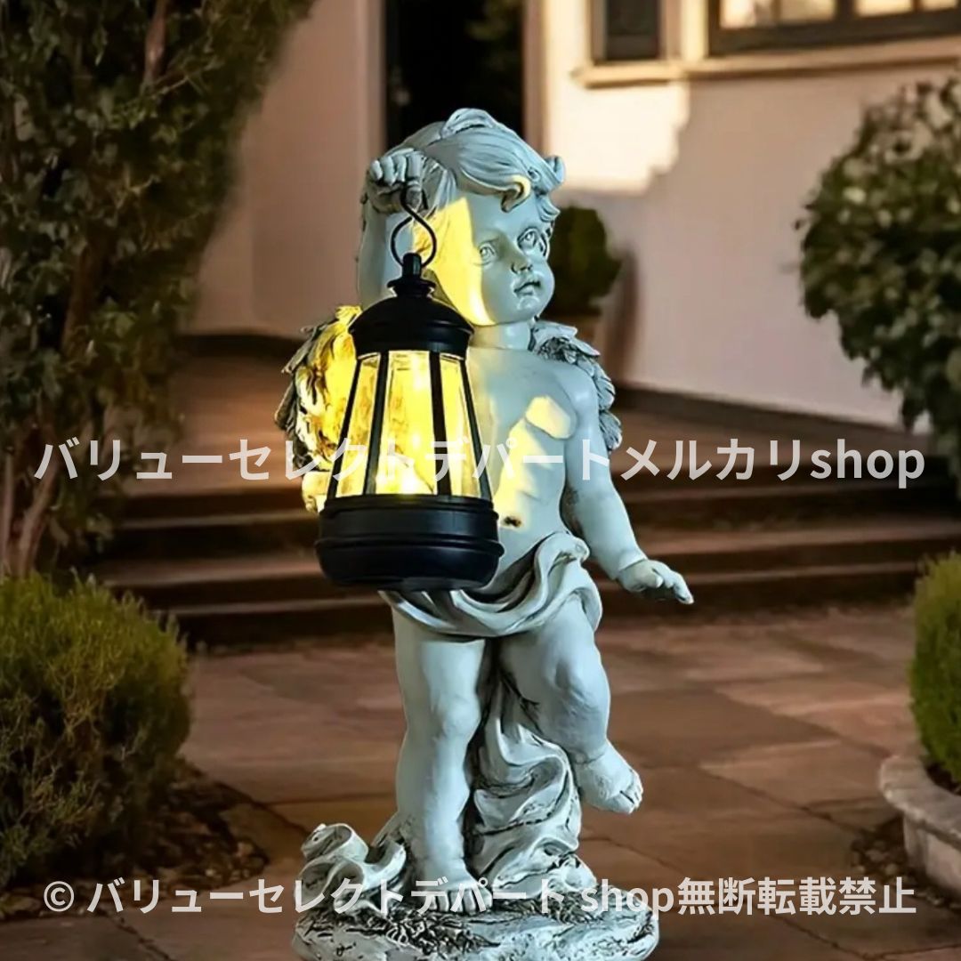ガーデン ソーラー 置物 オブジェ アンティーク ソーラーライト ライト 天使 ガーデニング 庭 北欧 オーナーメント おしゃれ 天使 led 宗教的 エンジェル エンジェルスタチュー 屋外 ランタン ケルブ 装飾品
