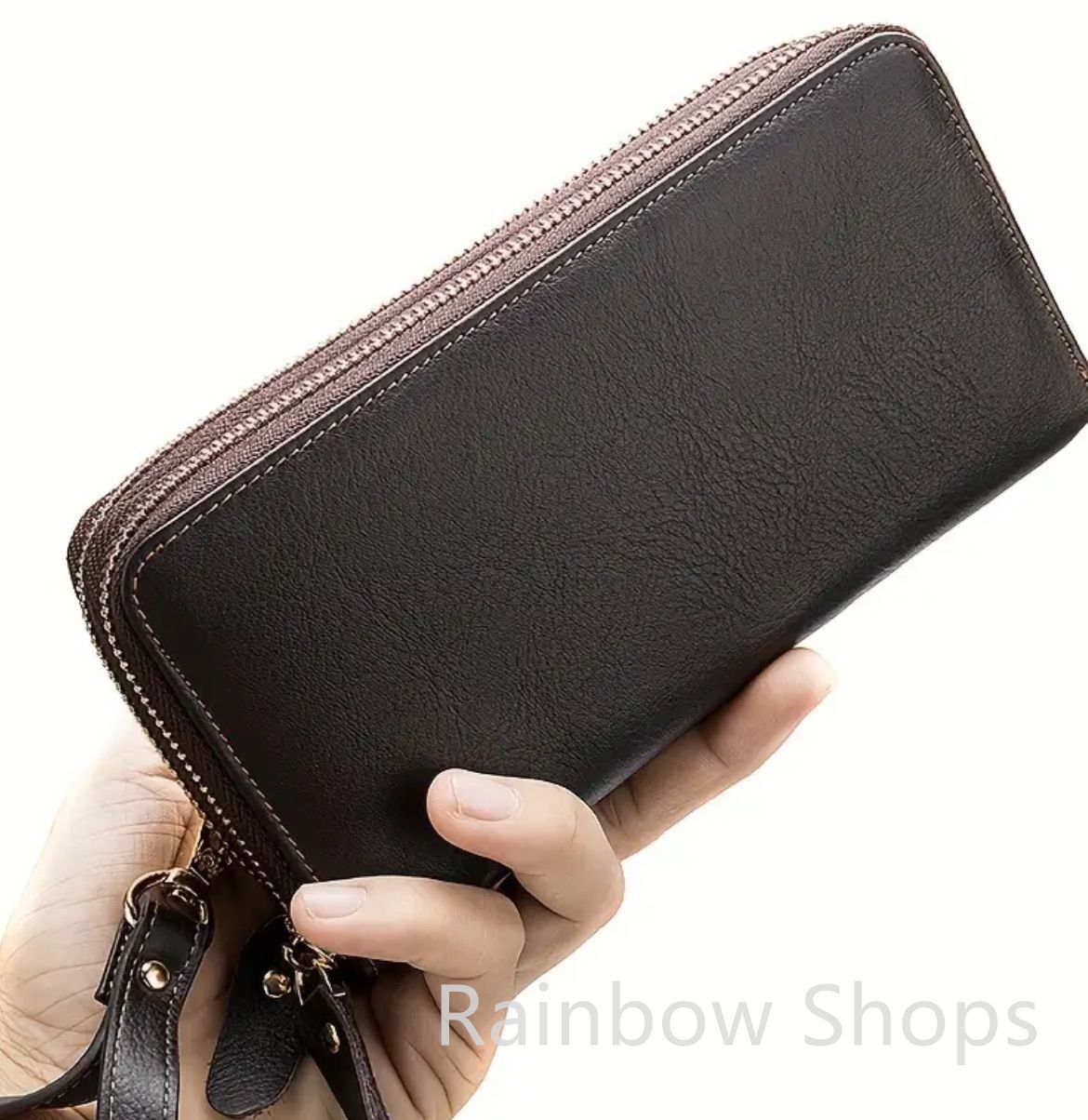 ブライドルレザー メンズ 長財布 ダブルファスナー ダブルジップ 二つ折り財布 メンズ 財布 本革 栃木レザー 男性 ダブルラウンド