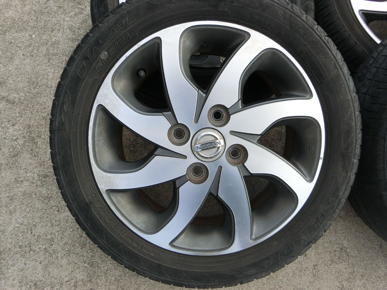 846 日産純正 14インチ アルミホイール 14×4.5J 50 PCD100 ハブ径 約54mm 4穴 4本セット 165 55R14 ルークス 外し