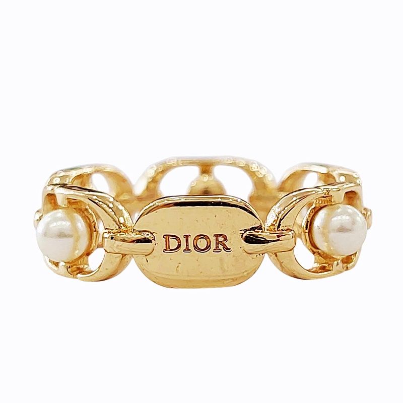 ディオール Dior 近年 美品 30 モンテーニュ ジョリー 30 Montaigne Jolie リング 指輪 CD レジンパール ゴールドカラー  S 8号 アクセサリー 0818