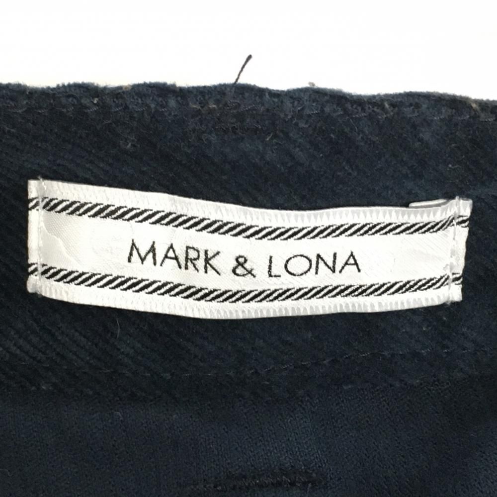 確かな品質。必見！ マークアンドロナ コーデュロイスカート ネイビー ジップロゴ レディース 38 M ゴルフウェア MARK＆LONA