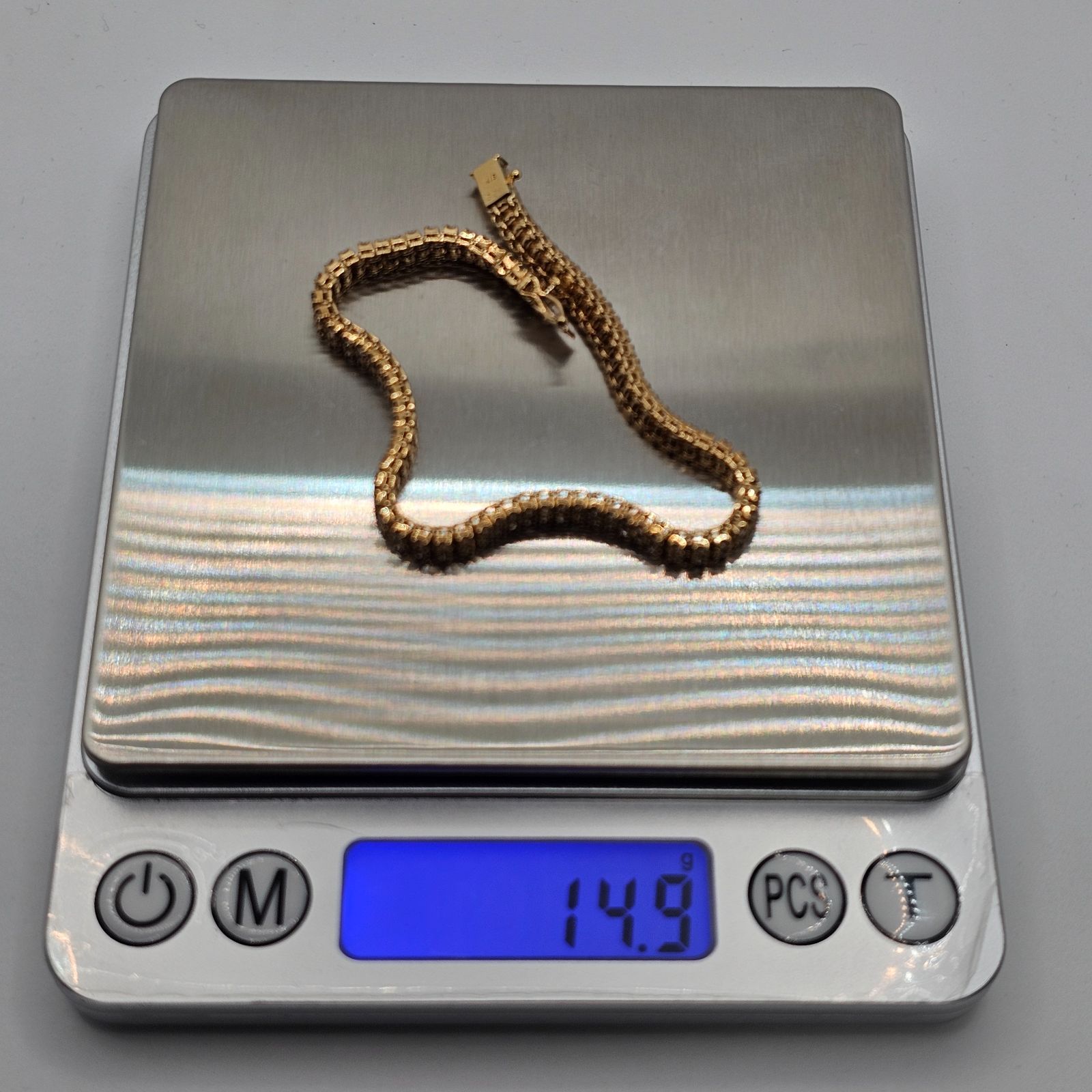 美品】18K 14.9g 天然ダイヤモンド3.1ct テニスブレスレット - メルカリ