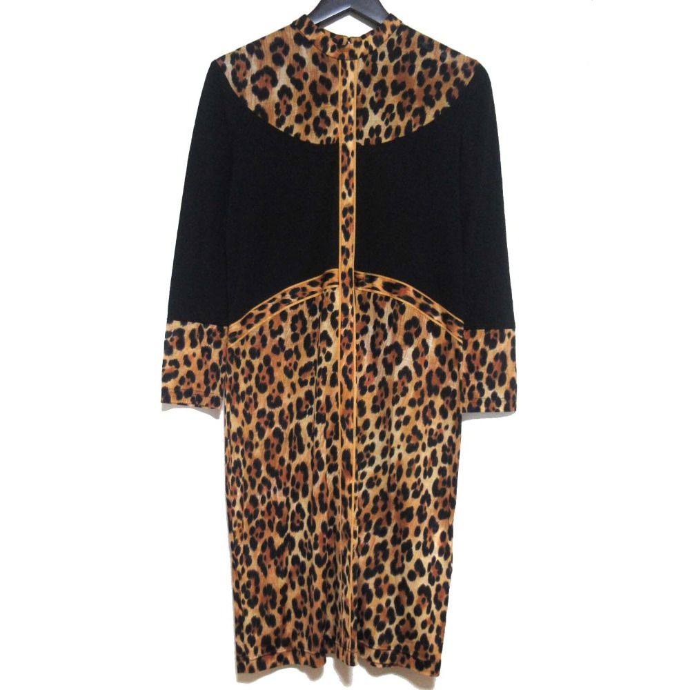 美品 LEONARD PARIS レオナールパリ レオパード柄 シルク