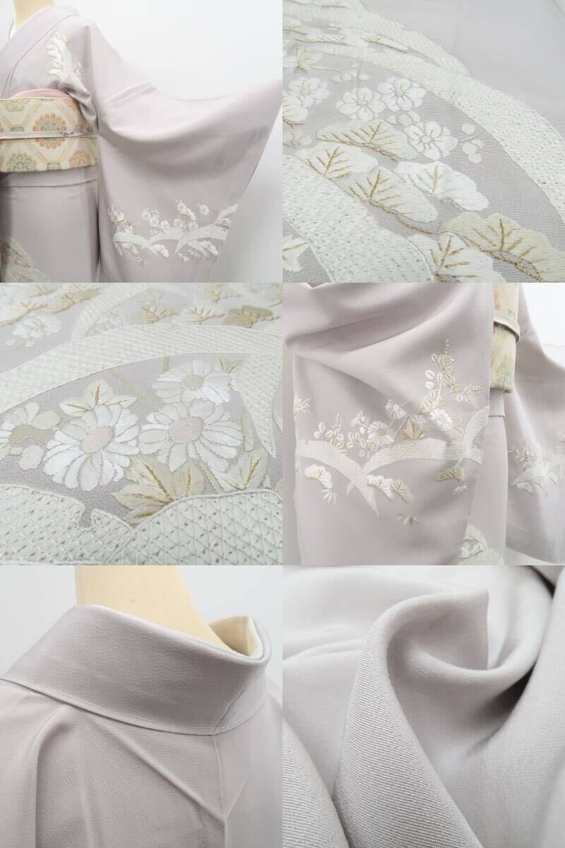 ❁tomihisa❁新品 総刺繍 着物 正絹 仕付け糸付 トールサイズ”総