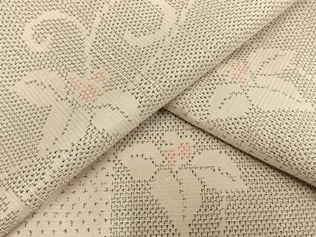 平和屋着物▽上質な紬 単衣 唐草文 正絹 逸品 AAAU8677fy