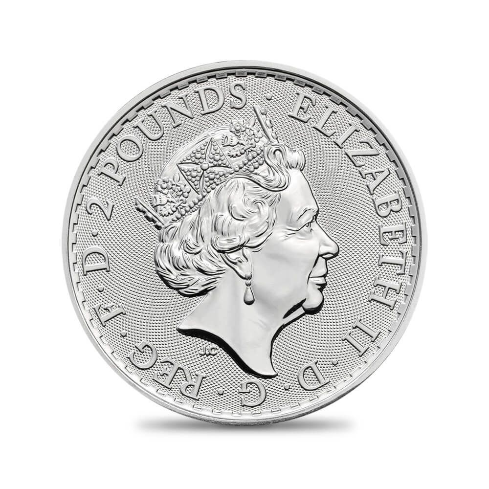 カ*ズ様 2021年ブリタニア /2ポンド銀貨 / 保護ケース入り/1枚1500 イギリス 2021 ブリタニア 2ポンド 1オンス 銀貨 【1枚】 (コイン