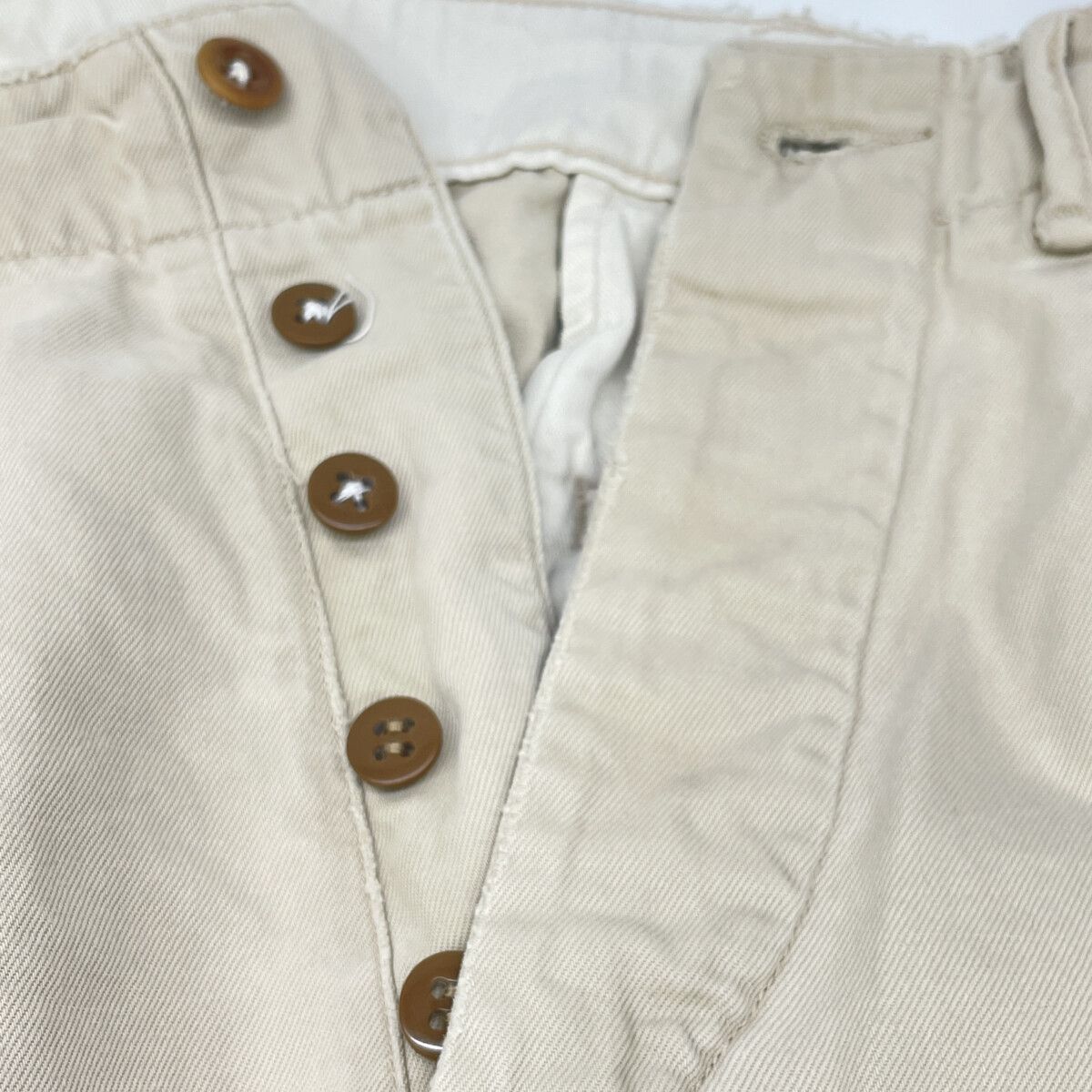 RRL ダブルアールエル ｱｲﾎﾞﾘｰ ｺｯﾄﾝ ﾎﾞﾀﾝﾌﾗｲ ﾁﾉﾊﾟﾝﾂ 表記なし