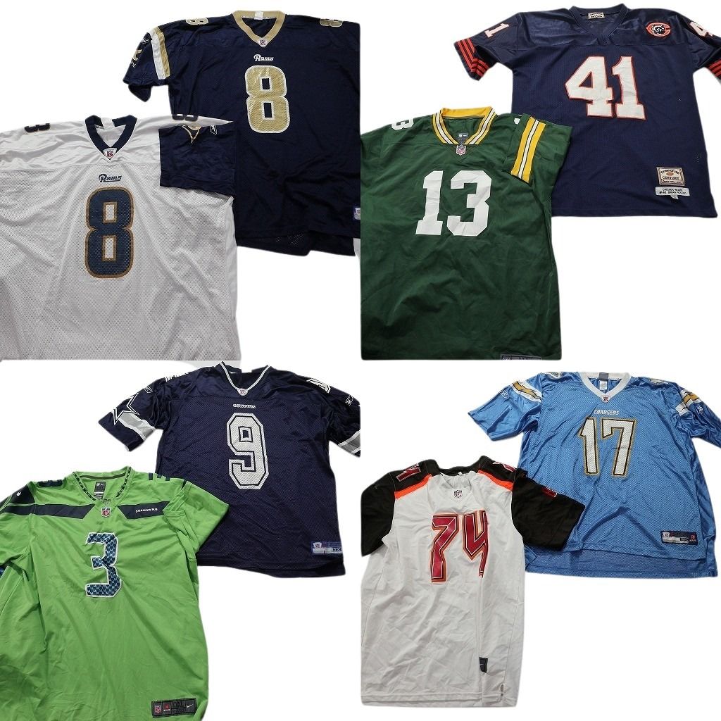 古着卸 NFL ゲームシャツ ユニフォーム 8枚セット メンズ 3XL |4XL ナイキ プロチーム ベアーズ ラムズ 古着 NA6150