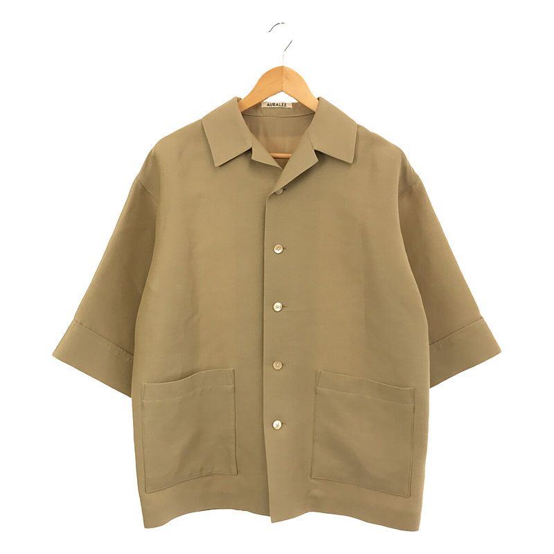 AURALEE - 【美品】  AURALEE / オーラリー | SILK COTTON SALT SHRUNK PIQUE BIG SHIRTS / コットンシルク ビッグシャツ | 1 | beige | レディース 美品】 AURALEE / オーラリー | SILK COTTON SALT SHRUNK PIQUE