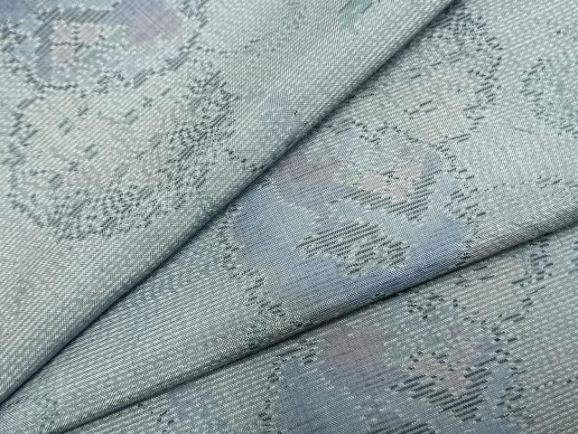 平和屋着物▽本場大島紬 単衣 雪輪唐草文 正絹 AABB2264fy