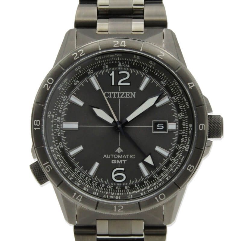 CITIZEN シチズン PROMASTER SKY NB6045-51H 自動巻き プロマスター GMT 9054-007C104 メカニカル グレー ブラック 30013237