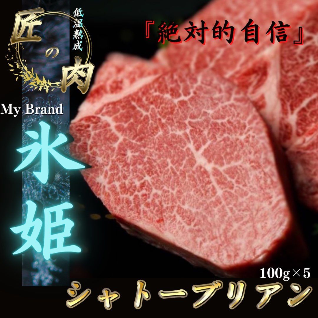 【氷姫】純国産 低温熟成シャトーブリアン 100g×5 肉 誕生日 記念日 ステーキ 高級肉 焼肉