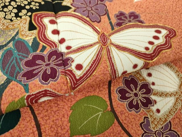 舞蝶花文 金彩