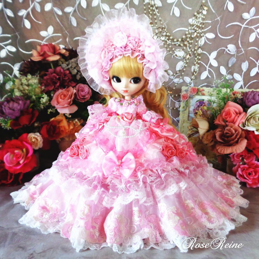 雛祭りセールジョセフィーヌ王妃 甘く華やかな天使のボリュームフリルドールドレス豪華4点セット