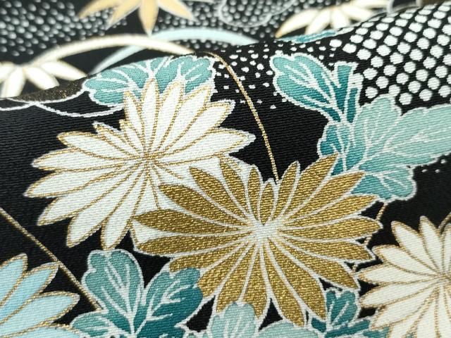 平和屋着物○創業460年・千總 黒留袖 駒刺繍 御所車草花文 金彩 高島屋