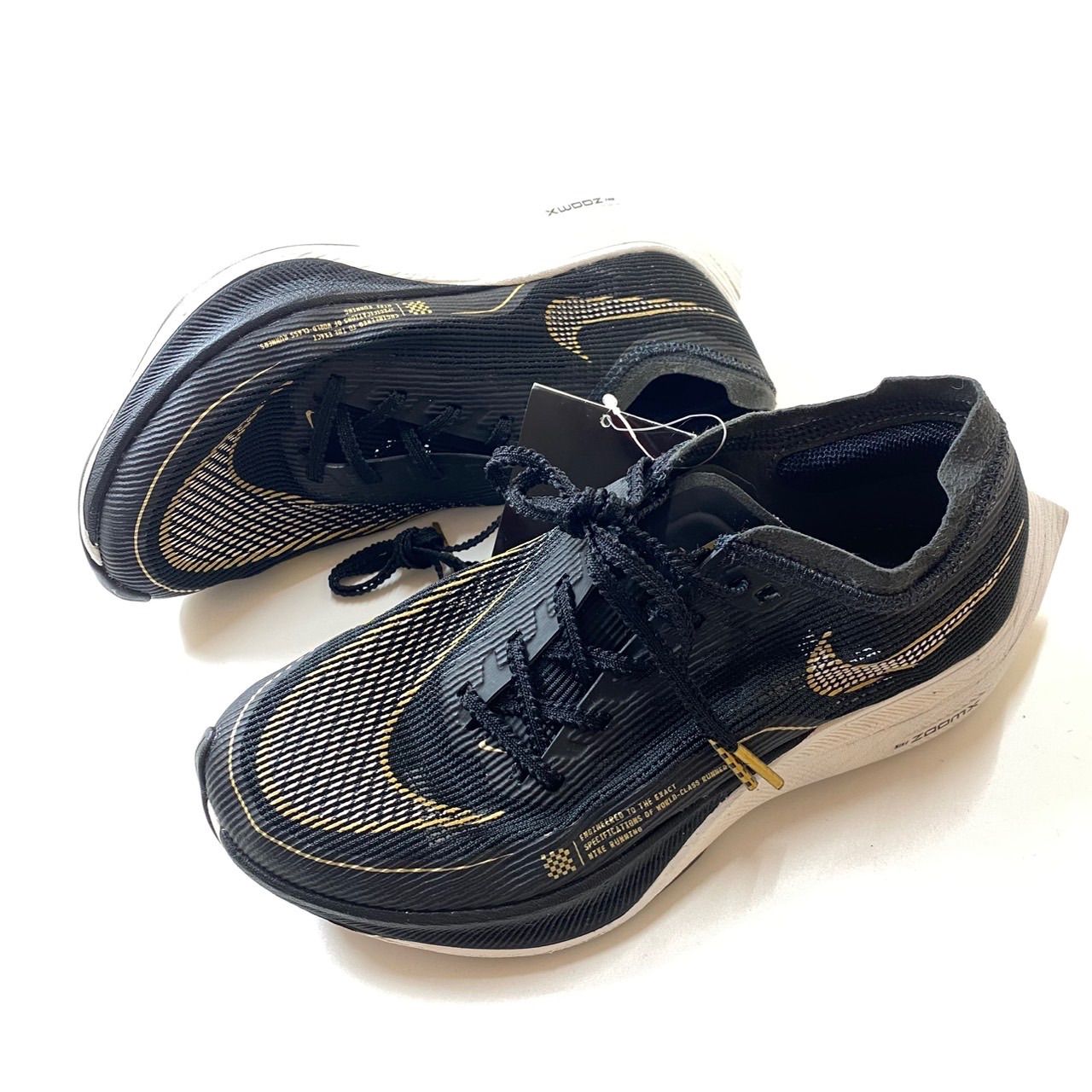 NIKE W ZoomX VaporFly Next 2 ナイキ ズームX ヴェイパーフライ ネクスト% 2 ブラック メタリックゴールド ホワイト CU4123-001 23.5cm